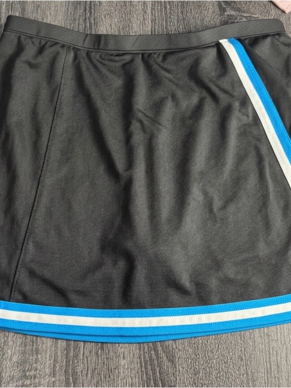 Izod Black Mini Skirt with Blue and White Stripe Trim